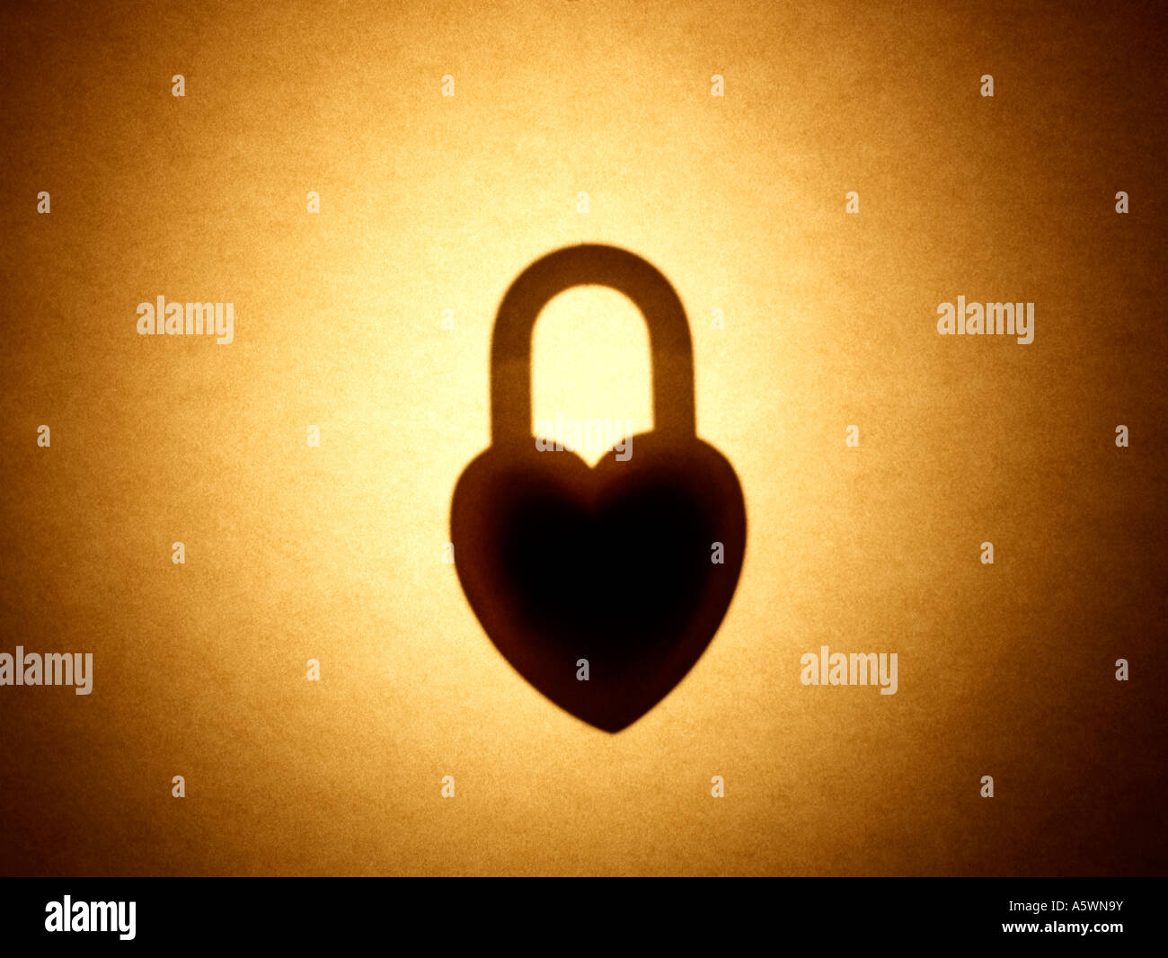 Heart Lock silhouette Stock Photo
