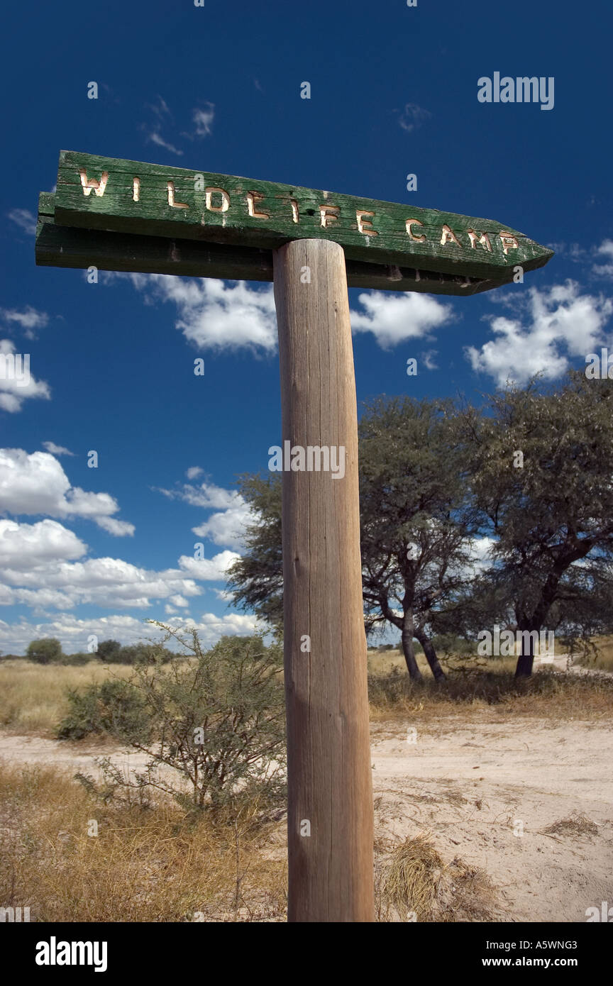 Sign in Central Kalahari Game Reserve, Botswana Stock Photo