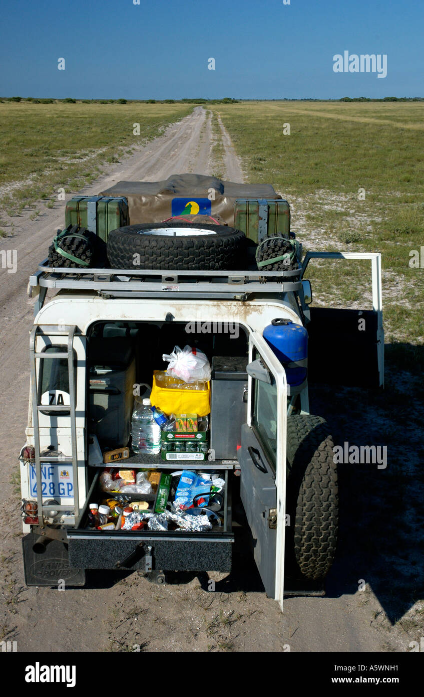 4x4 safari in Central Kalahari Game Reserve Stock Photo