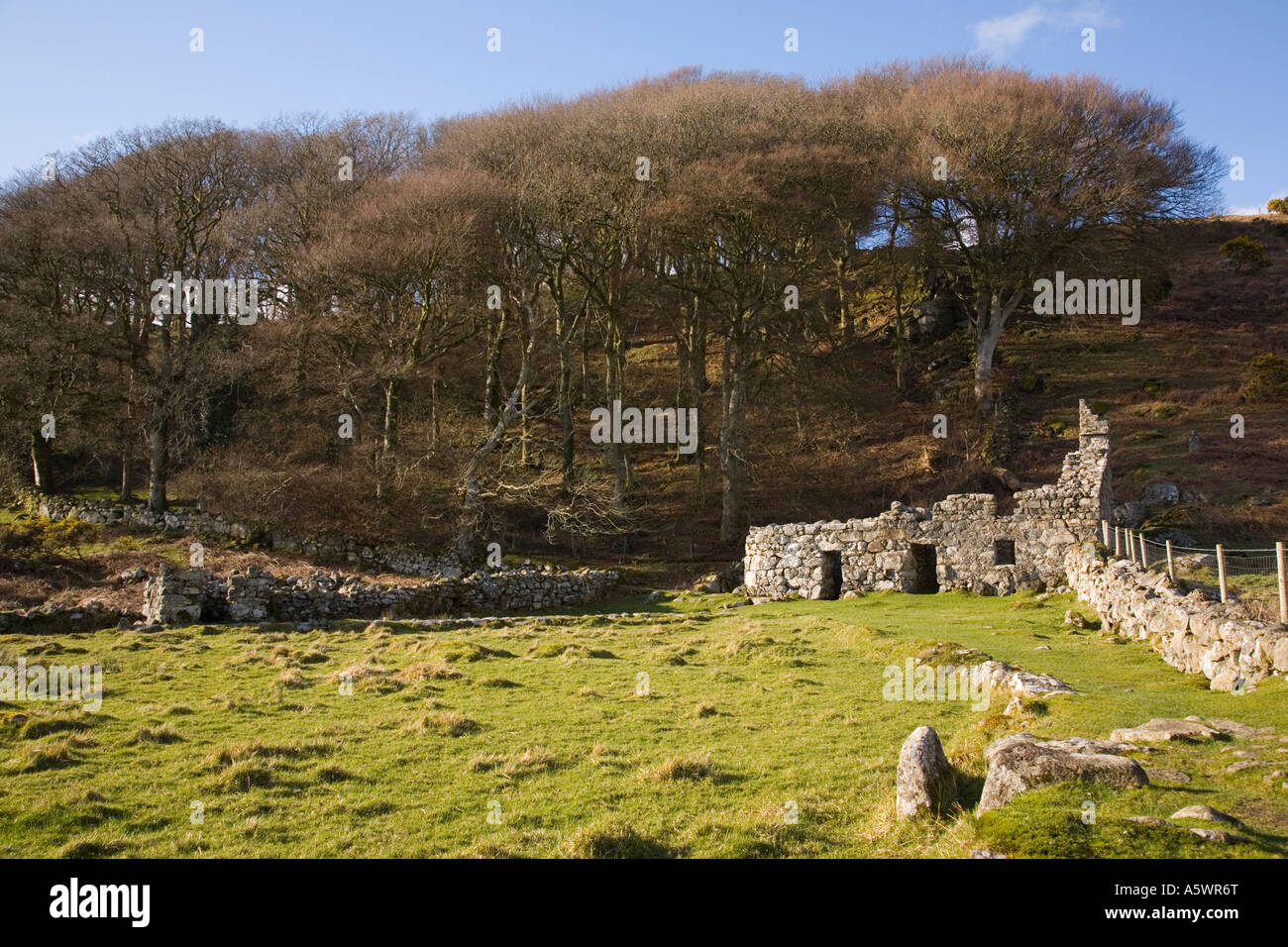 St Cybi's holy well Ffynnon Gybi two well chambers and caretakers cottage. Llangybi Lleyn Peninsula Gwynedd North Wales UK Stock Photo