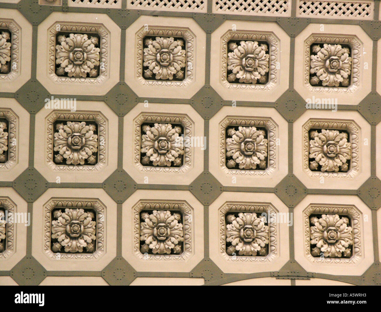 Detail of plasterwork Main hall and display area Musee d'Orsay, Paris, France Stock Photo