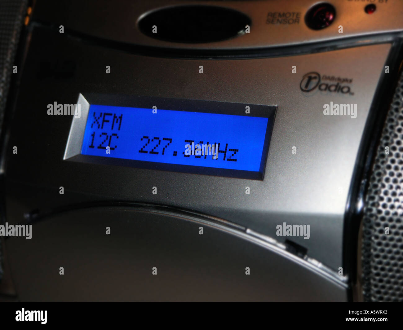 Digital Audio Broadcasting DAB radio display Stock Photo Alamy