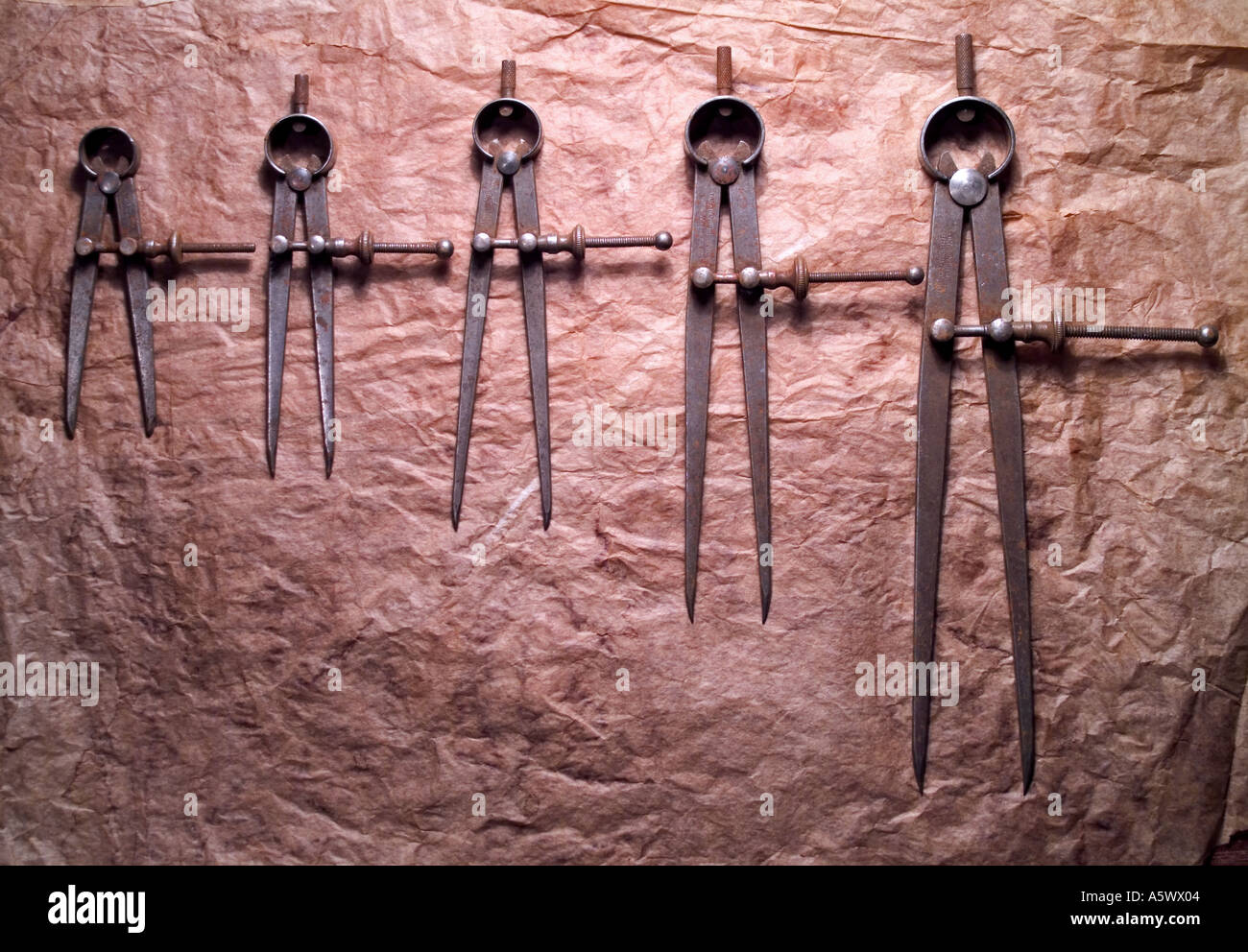 Antique engineers calipers Stock Photo Alamy