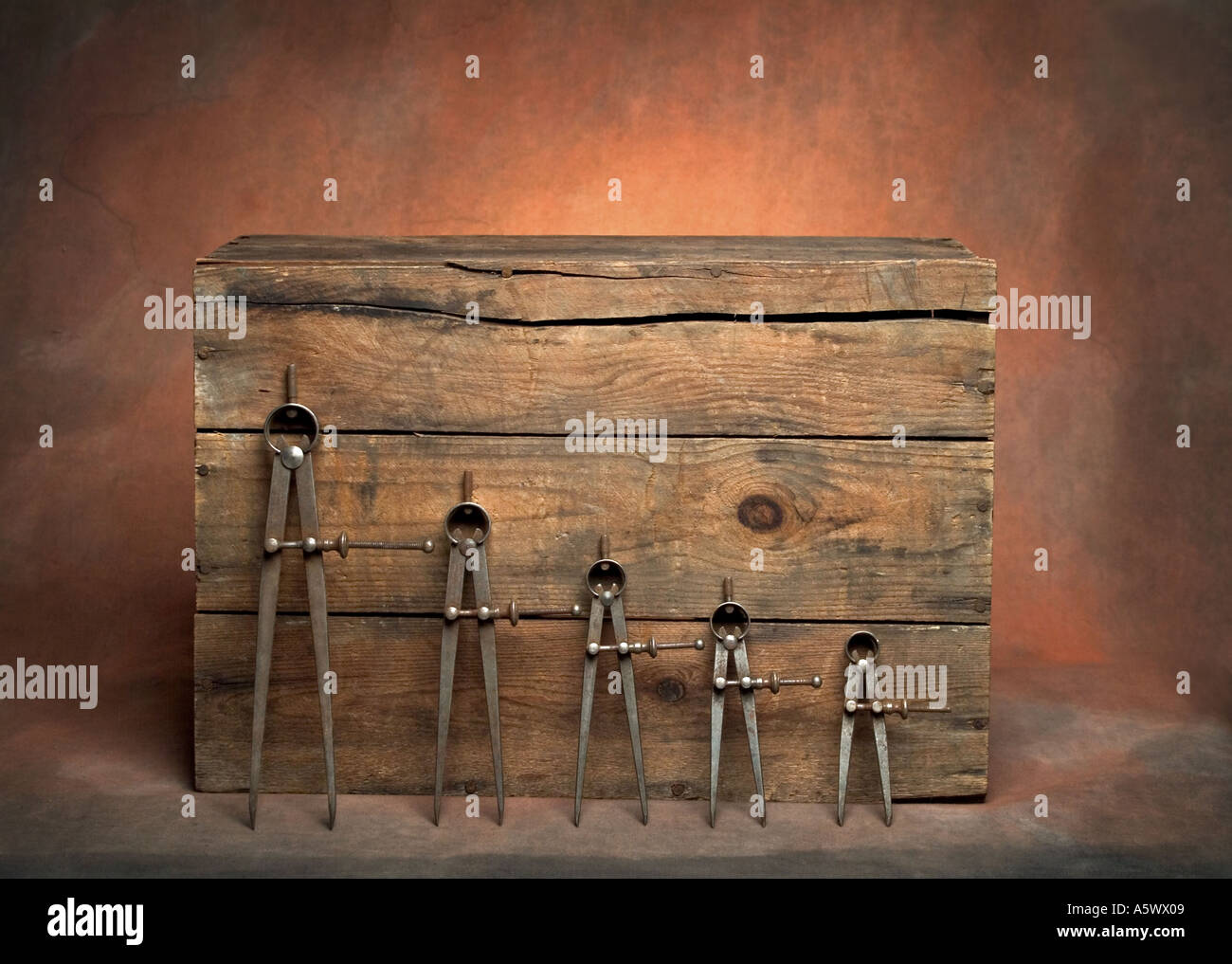 Antique engineers calipers Stock Photo Alamy