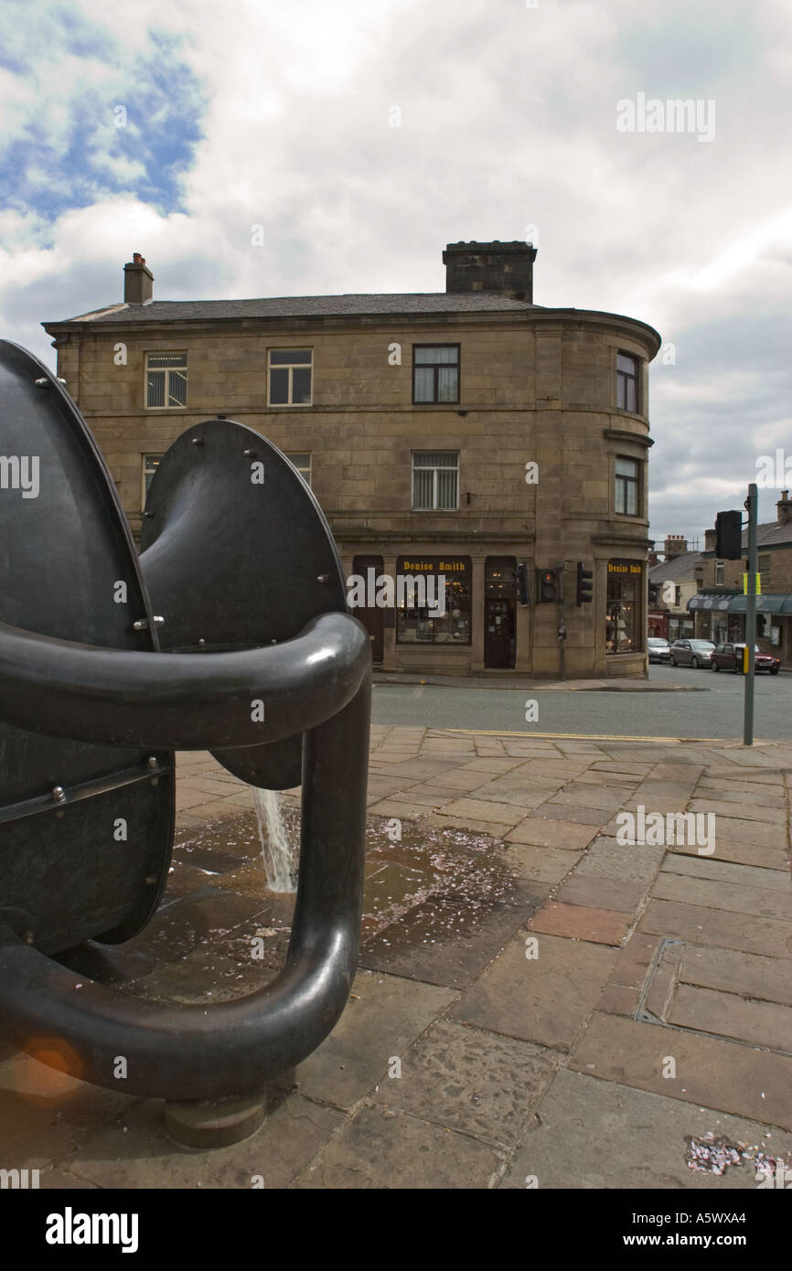 Tilted vase metal sculpture created by Edward Allington on the Irwell ...