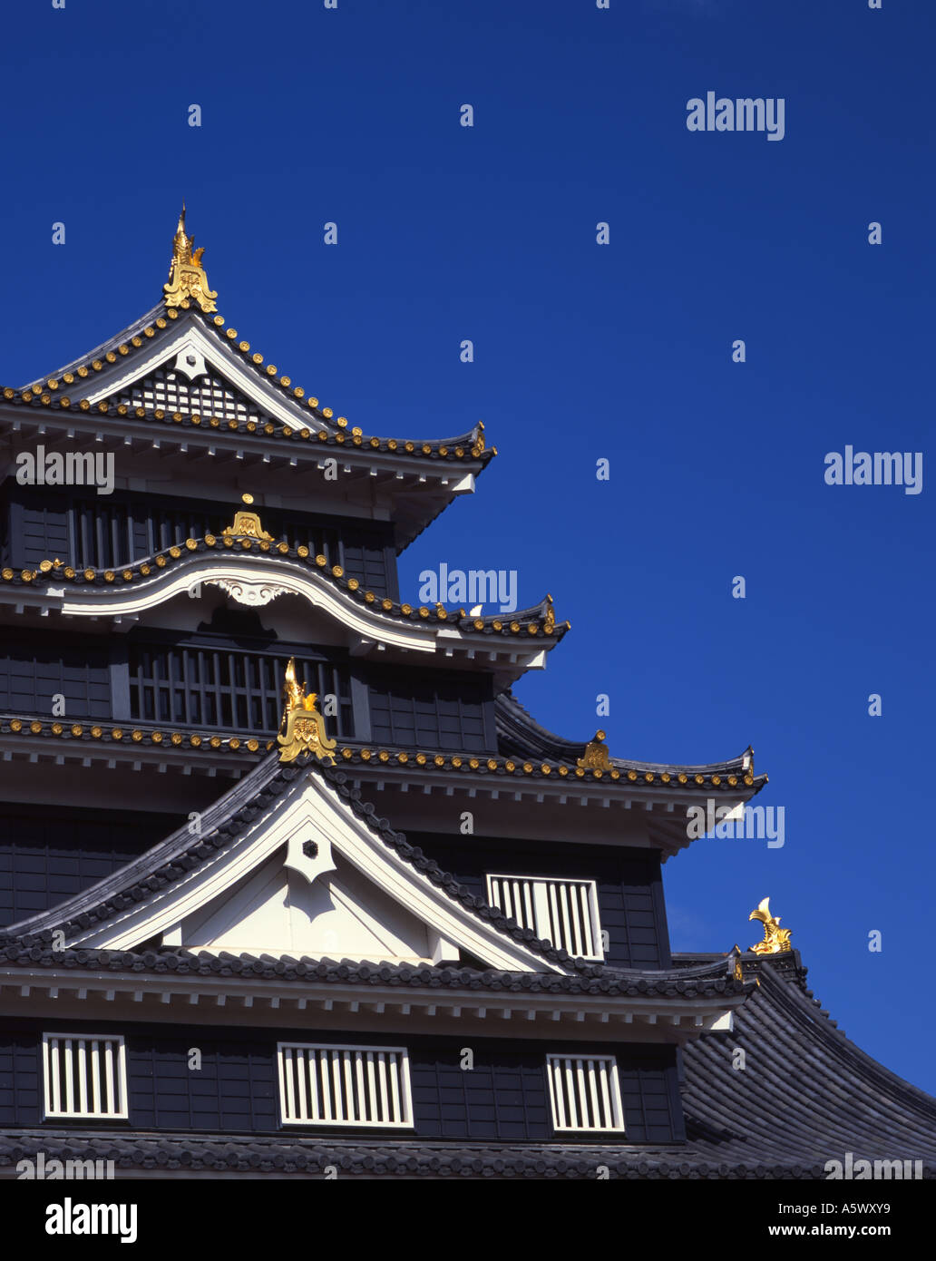 Okayama Castle known as the crow's castle because of its black walls