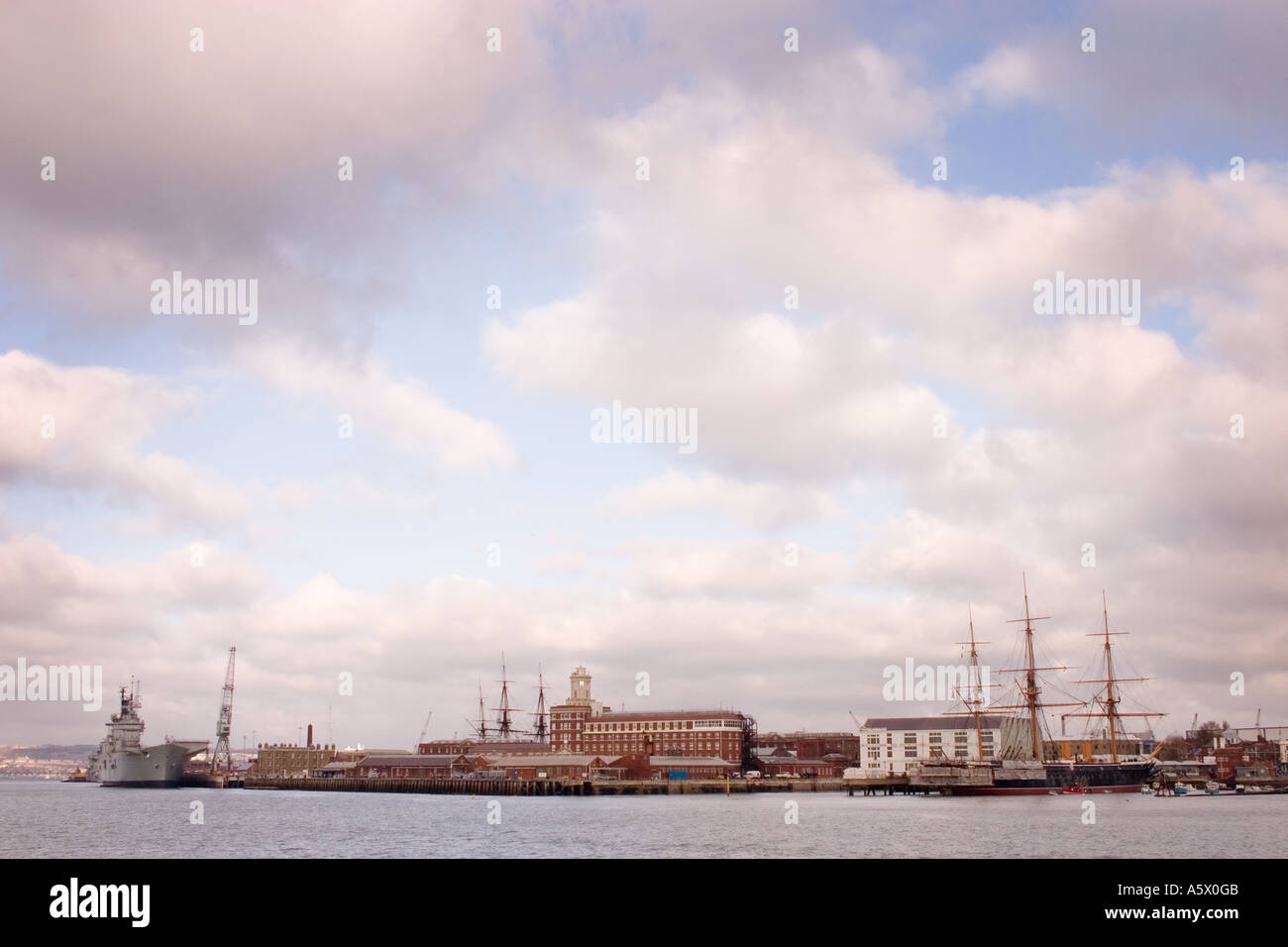 Portsmouth historic waterfront Stock Photo