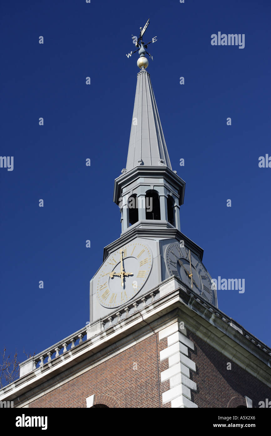 St James church spire and clock Piccadilly London England UK Stock Photo