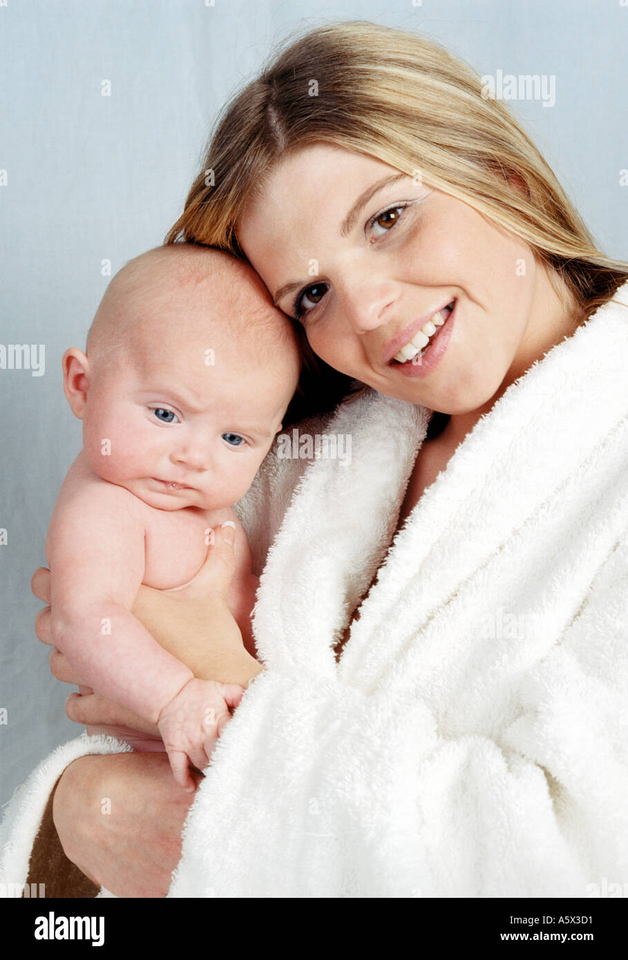 Portrait of a Mother and Her Baby Stock Photo