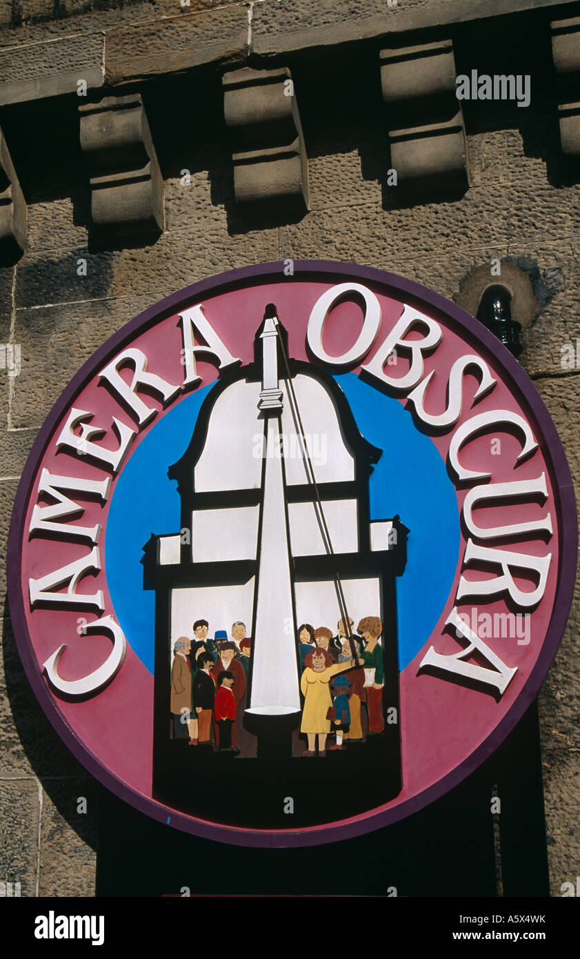 Camera Obscura Sign, Castle Hill, The Royal Mile, Edinburgh, Scotland