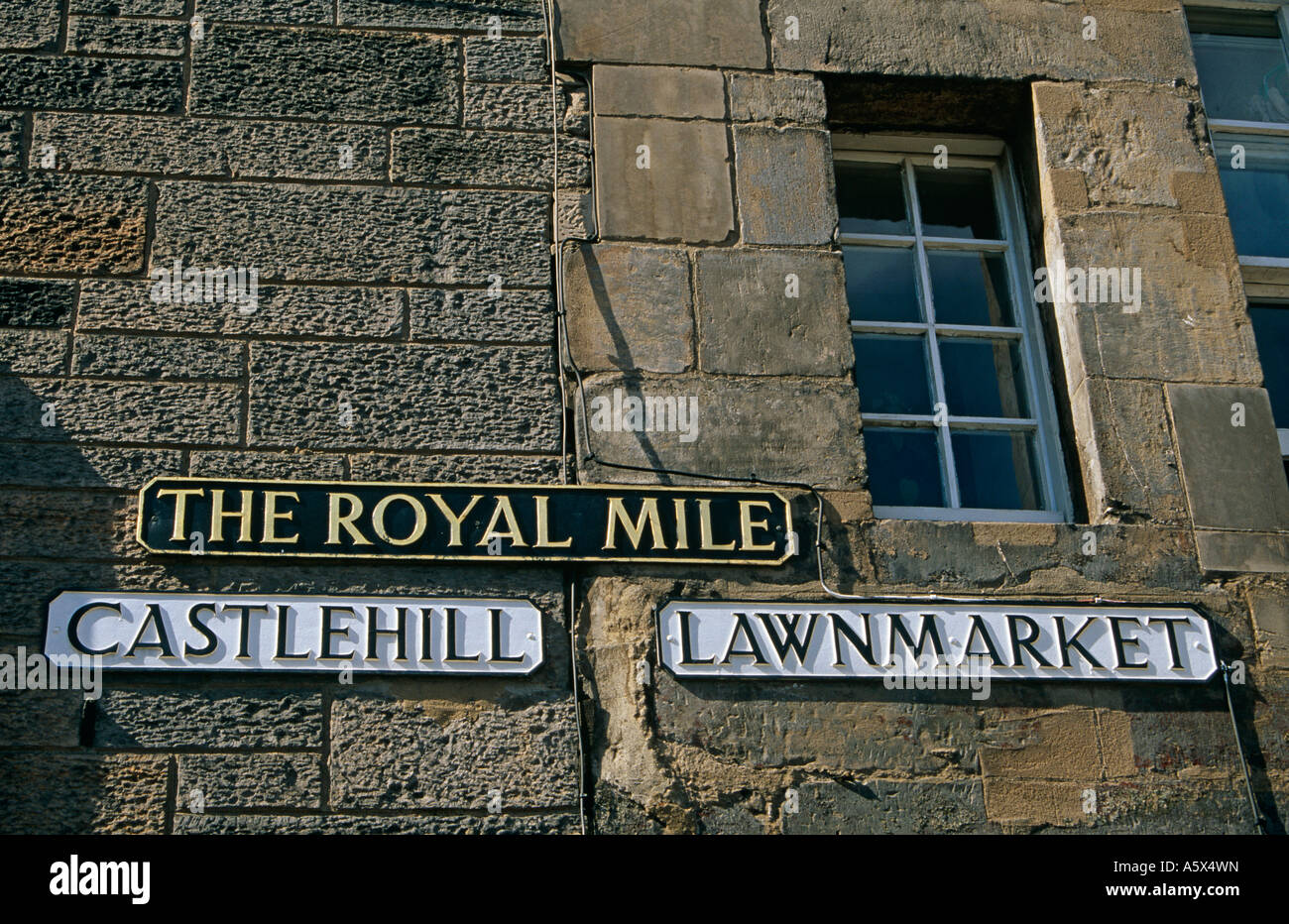Street Signs, The Royal Mile, Edinburgh, Scotland, UK Stock Photo Alamy