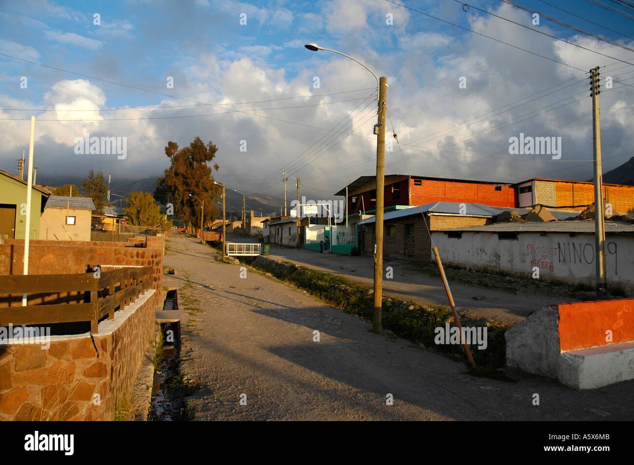 Street of Putre, Chile, South America Stock Photo