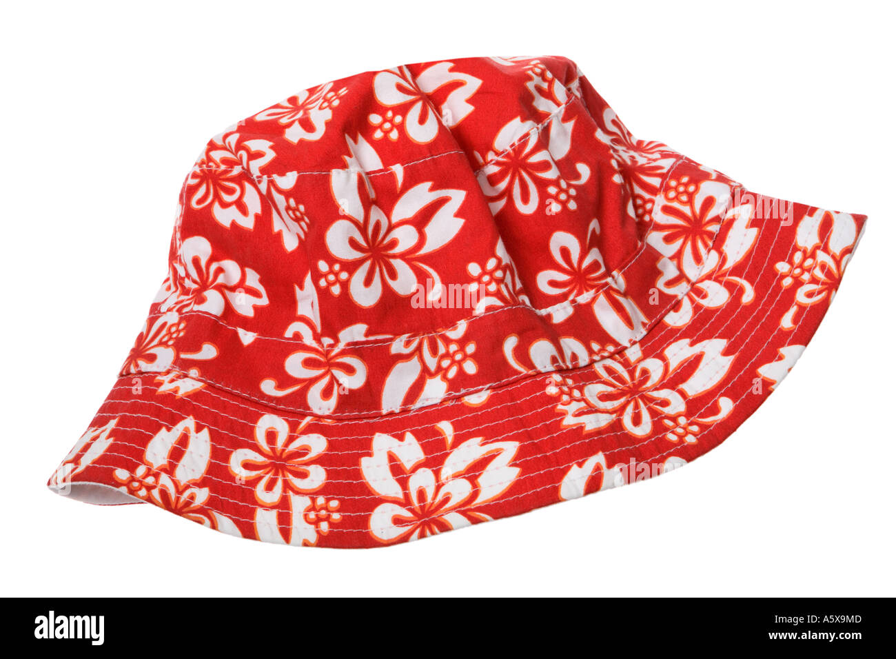 Red Hat with flowers Stock Photo