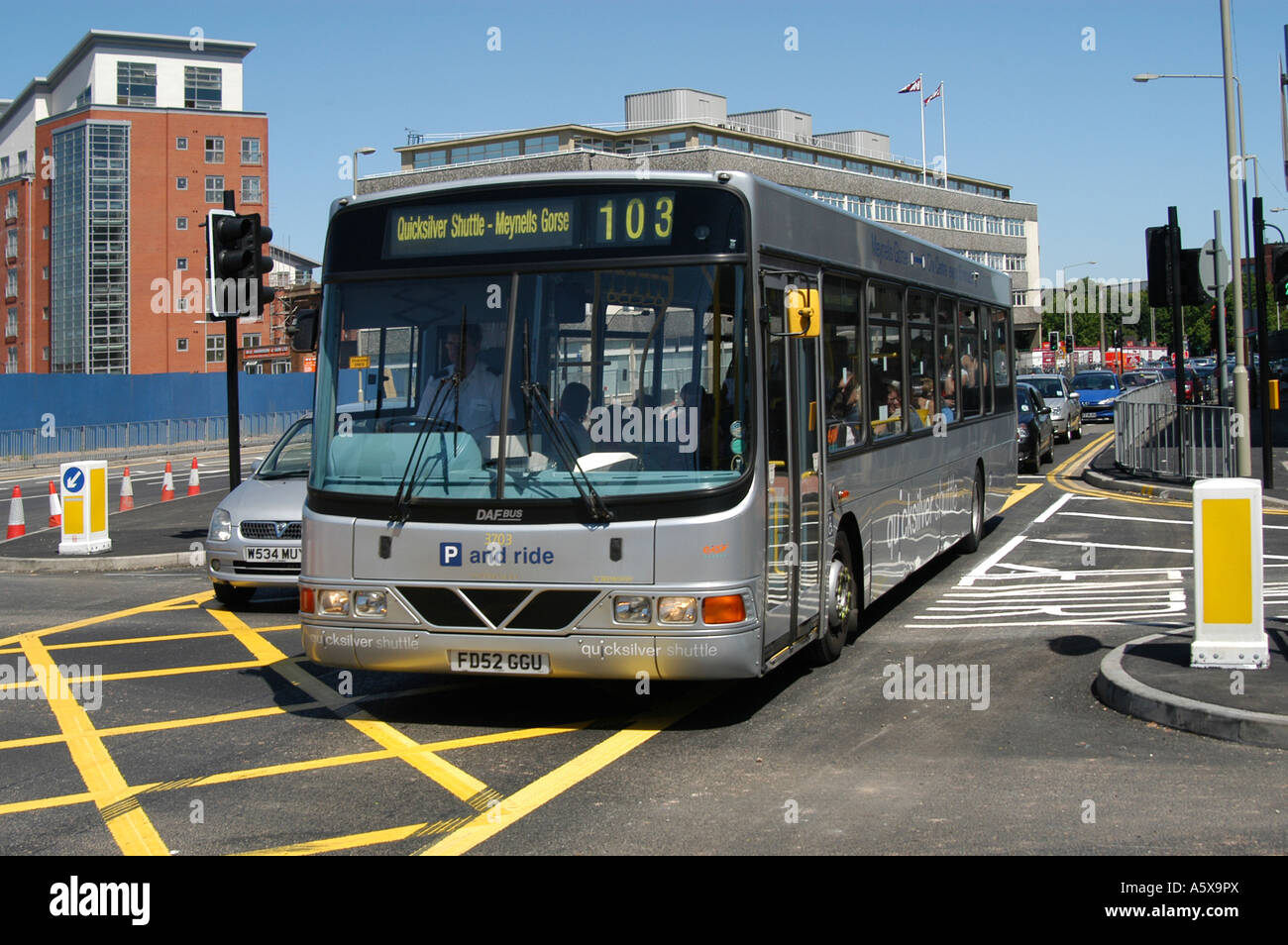 Park and Ride bus in a city centre in the uk Stock Photo Alamy