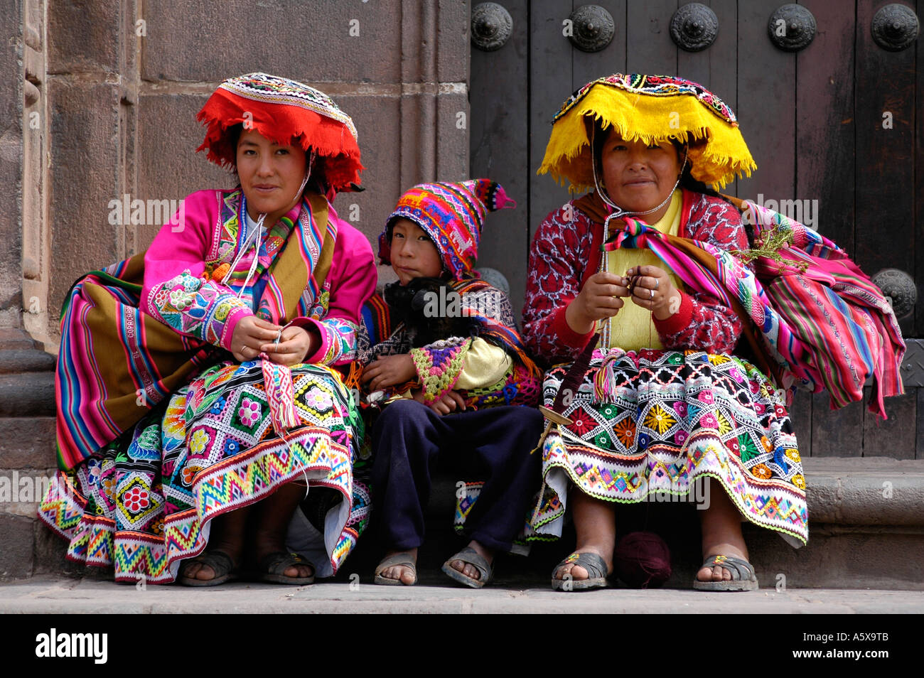 Indigenous Quechua people in typical costume, Cusco, Peru, South America  Stock Photo - Alamy