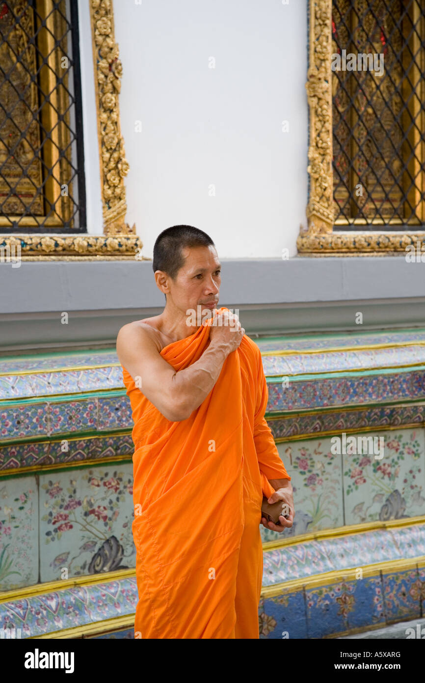 Monk at the Grand Palace Bangkok Thailand Stock Photo