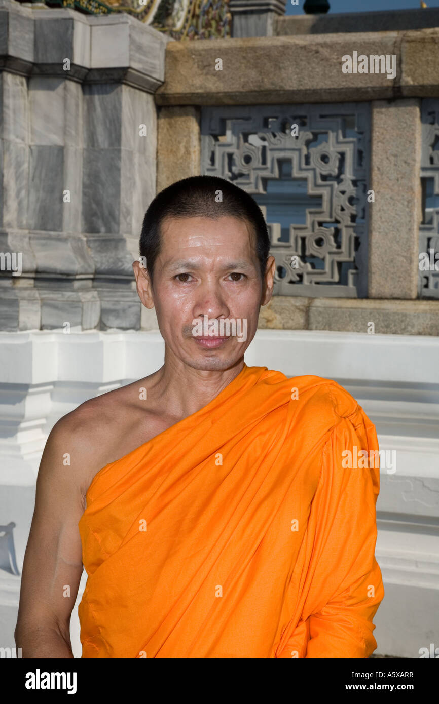Buddhist Monk at the Grand Palace Bangkok Thailand Stock Photo