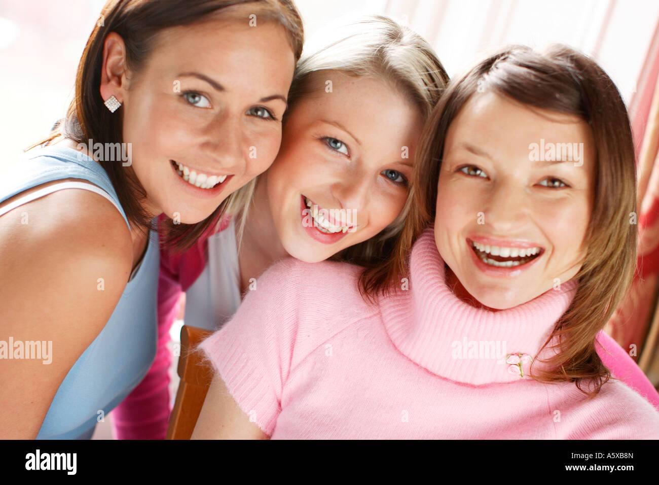 Portrait of 3 girls laughing Stock Photo