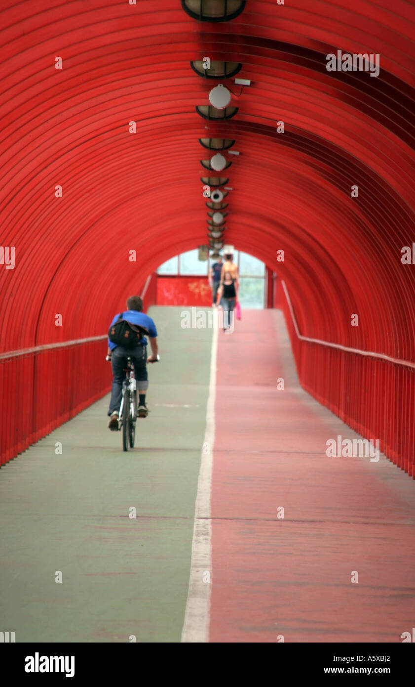 Red walk and cycleway SECC Glasgow Stock Photo