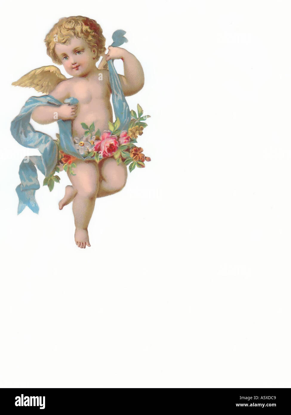 Illustration of a Fat Baby Angel with Wings Cherub Stock Photo