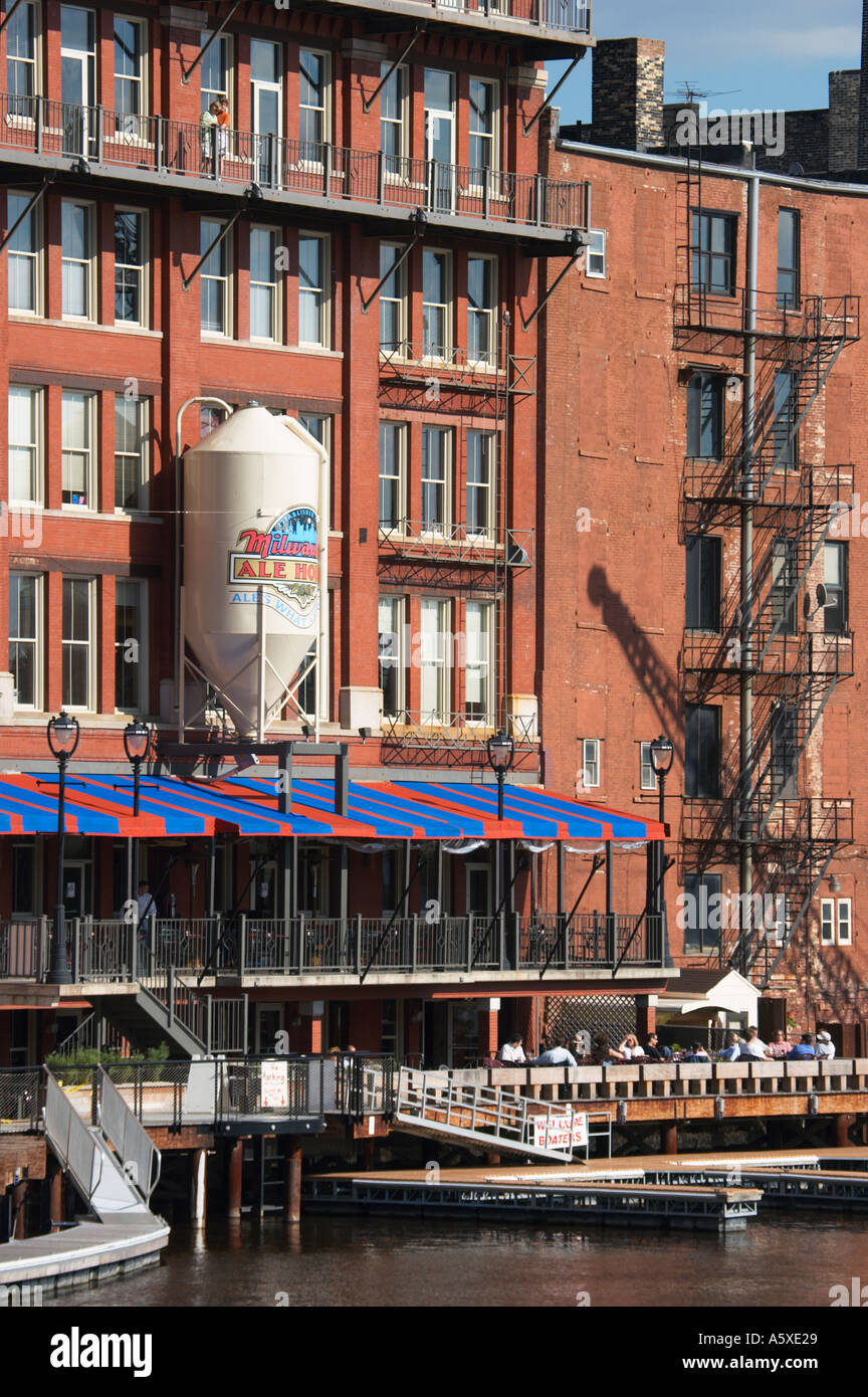 WISCONSIN Milwaukee Historic Third Ward District restaurant Ale House seating outdoors Milwaukee