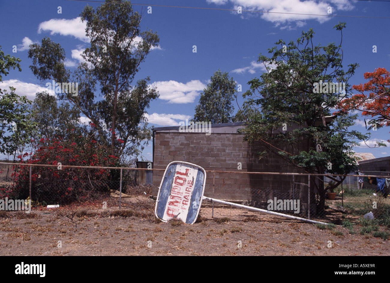 Prairie gas sign. Outback Queensland, Australia Stock Photo