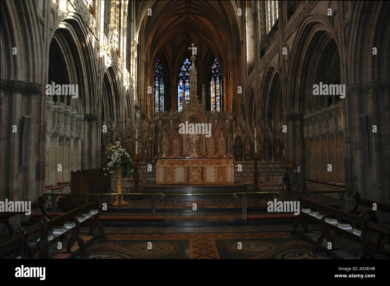 Lichfield Cathedral, Staffordshire, UK. High Alter. Stock Photo