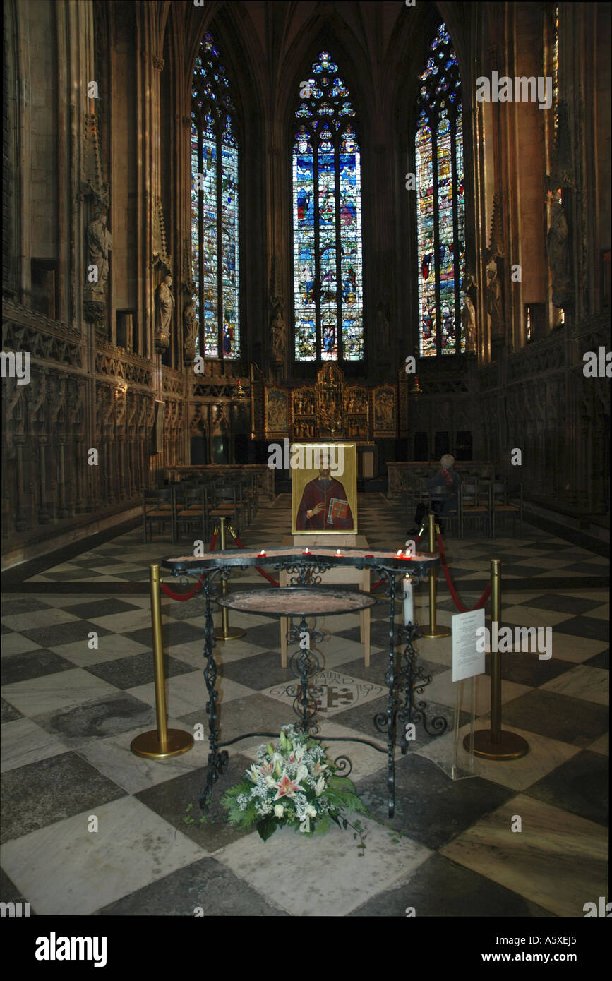 Lichfield Cathedral, Staffordshire, UK. Shrine of St Chad. Stock Photo