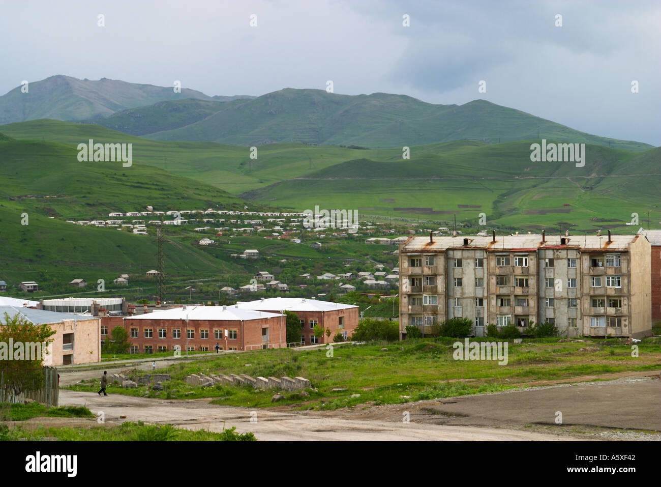 ARMENIA Vanadzor Apartment housing and buildings on hillside low Stock Photo 2125633 Alamy