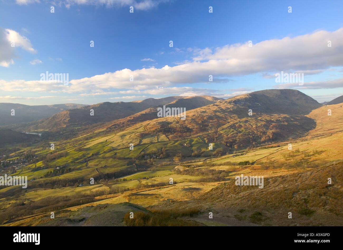 Red Screes and the Fairfield Horseshoe from Wansfell, Lake district ...