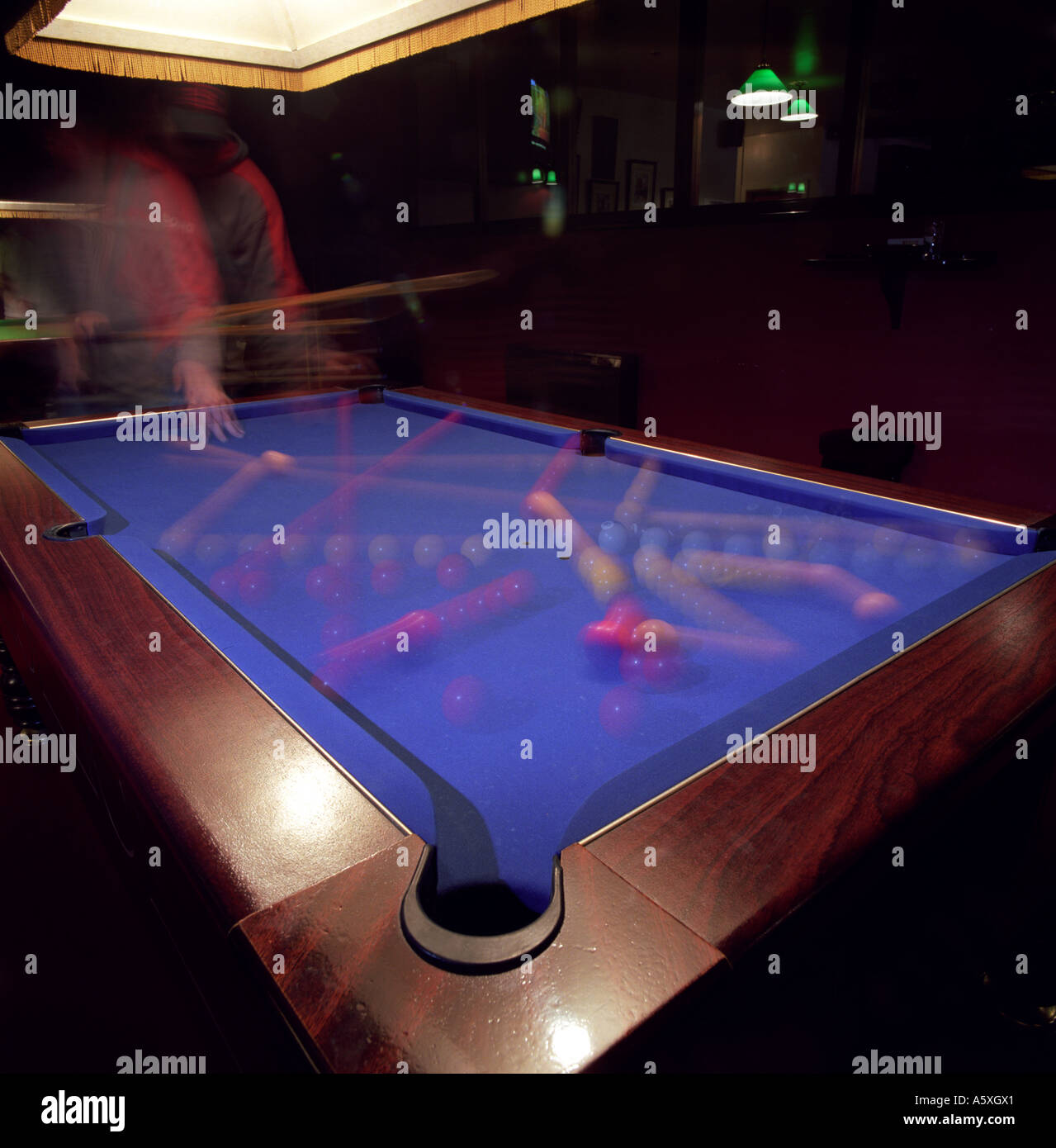Flash and Blur of a Pool Game Stock Photo - Alamy