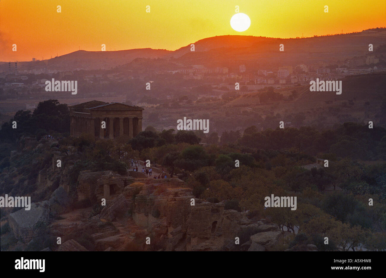 Valley of the Temples (Agrigente, Sicily, Italy). Vallée des Temples (Agrigente, Sicile, Italie) Stock Photo