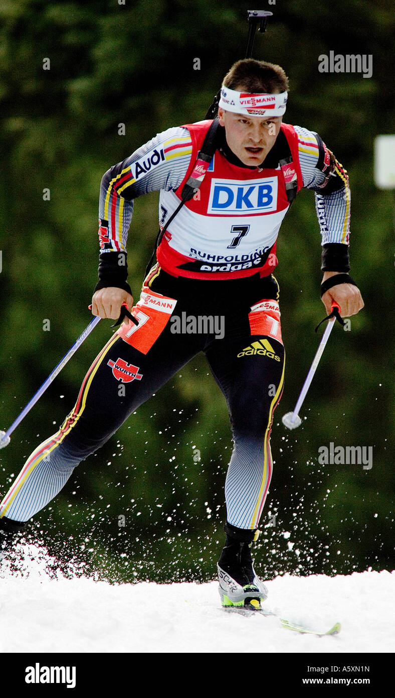 FISCHER Sven Schmalkalden Biathlon Weltcup Sprint 10km Männer Ruhpolding 13 01 2007 Stock Photo