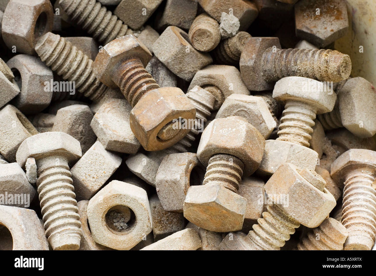 bucket of nuts and bolts Stock Photo Alamy