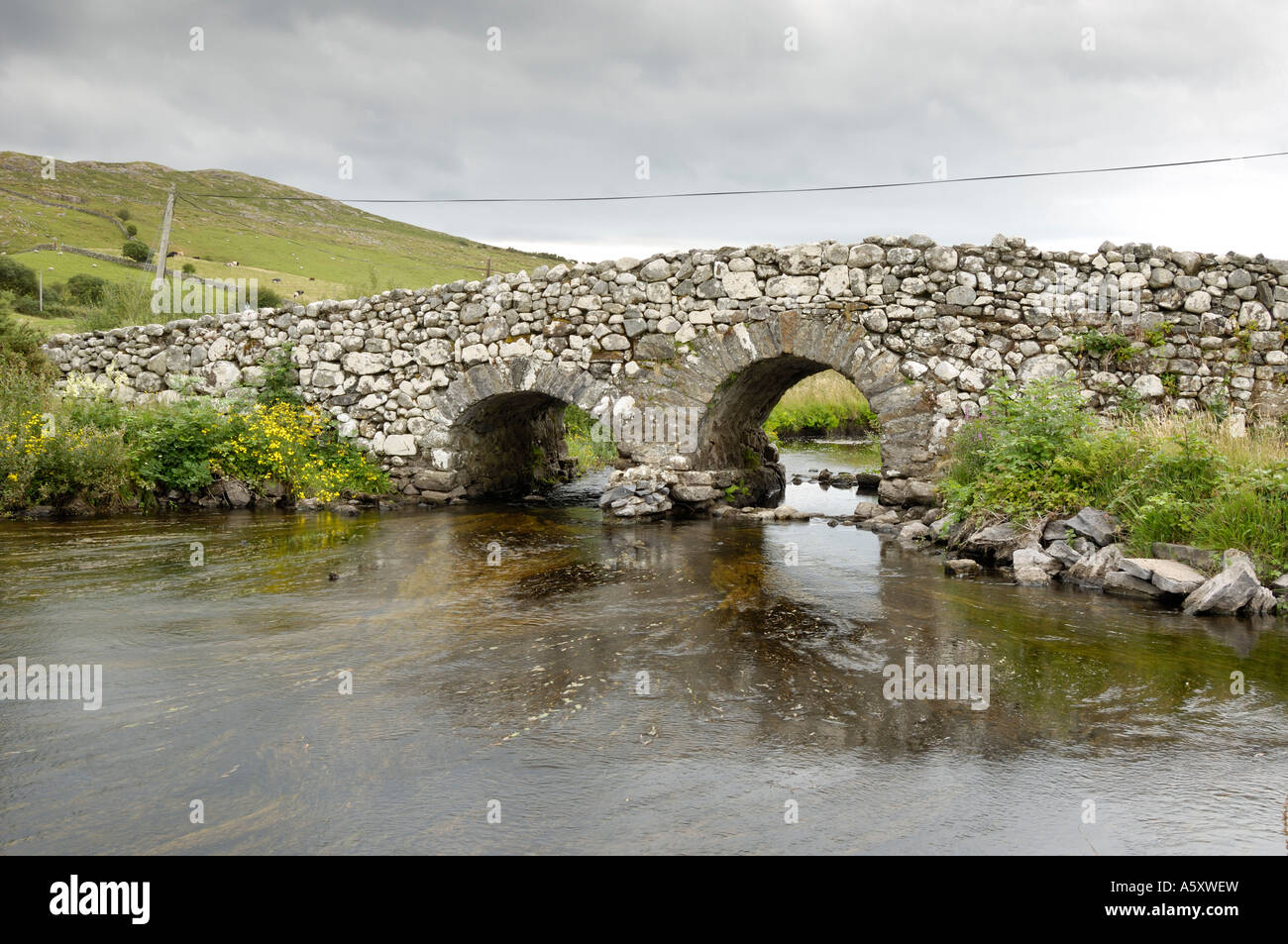 Quiet Man Bridge, near Maam Cross, Connemara, County Galway, Ireland Stock Photo