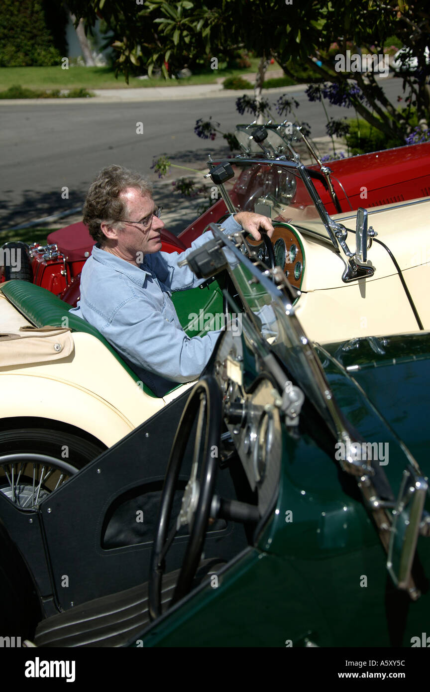 OWNER WITH VINTAGE 1930's MG CARS Stock Photo - Alamy