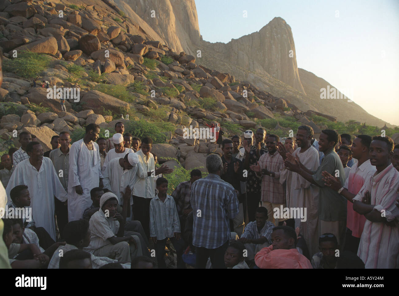 The honeymooners at Toteil mountain park, Kassala, Sudan Stock Photo