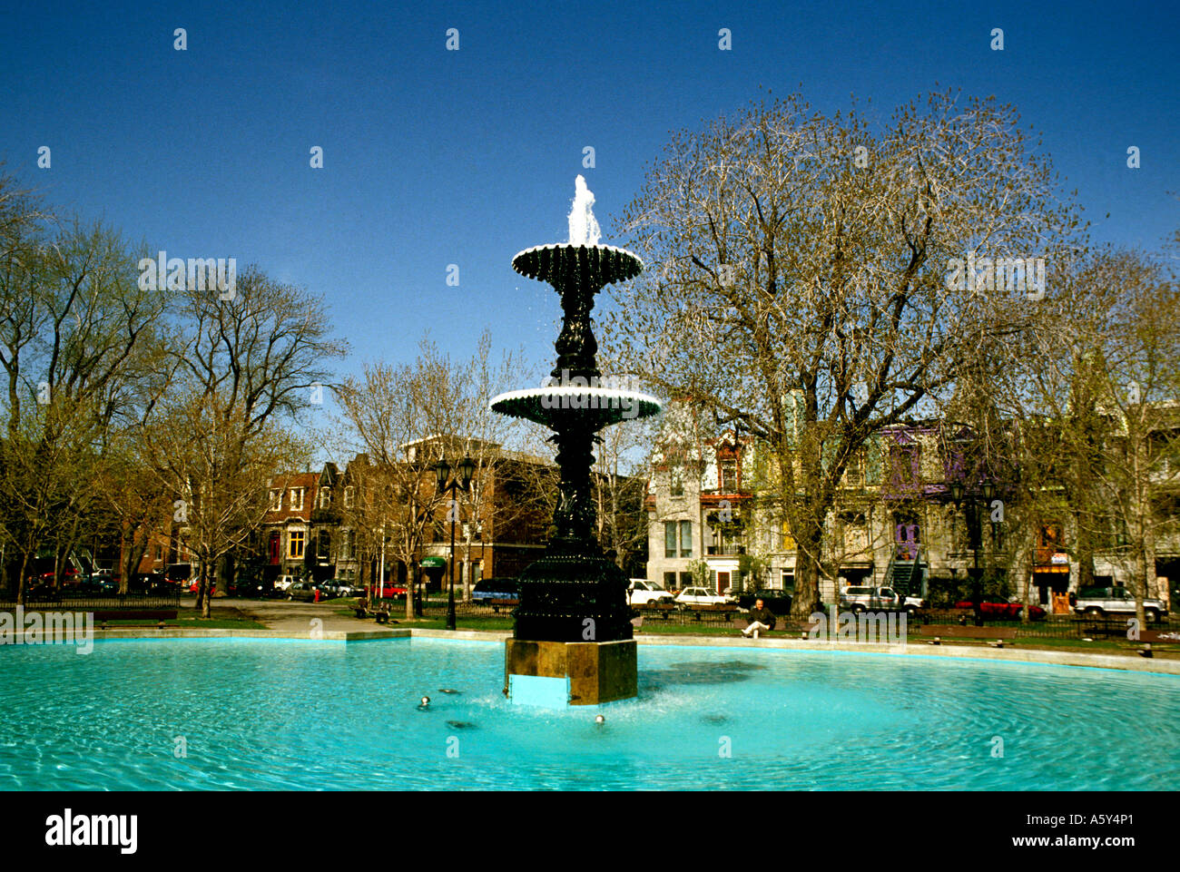 Canada Montreal along St Denis Stock Photo Alamy