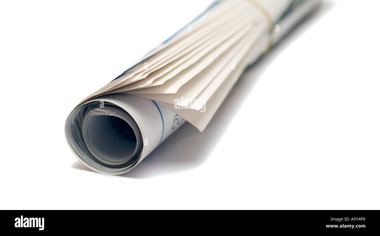 Newspaper On White Background Stock Photo Alamy