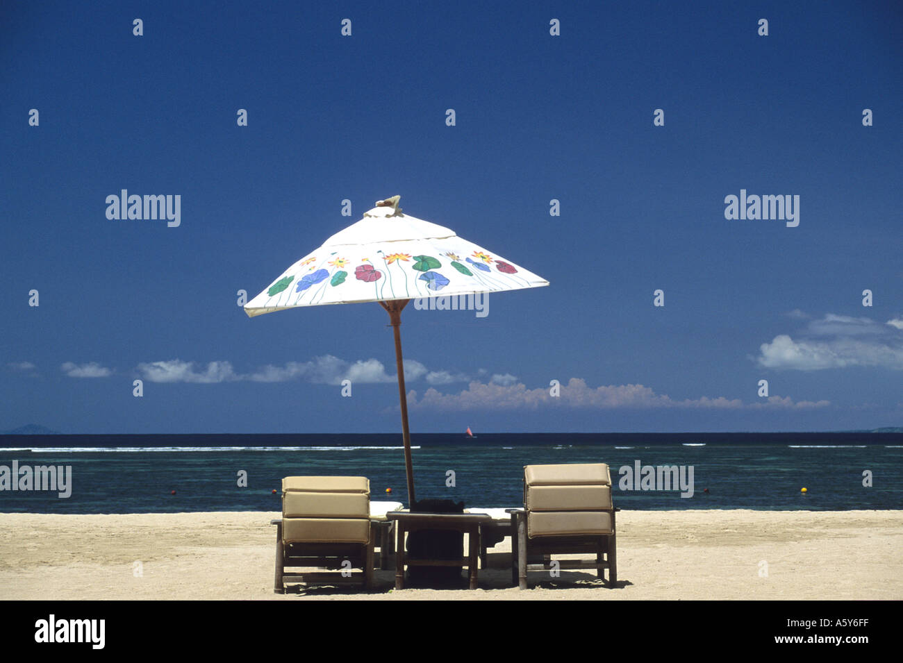 Beach umbrella on a beach at Bali ,Indonesia Stock Photo Alamy