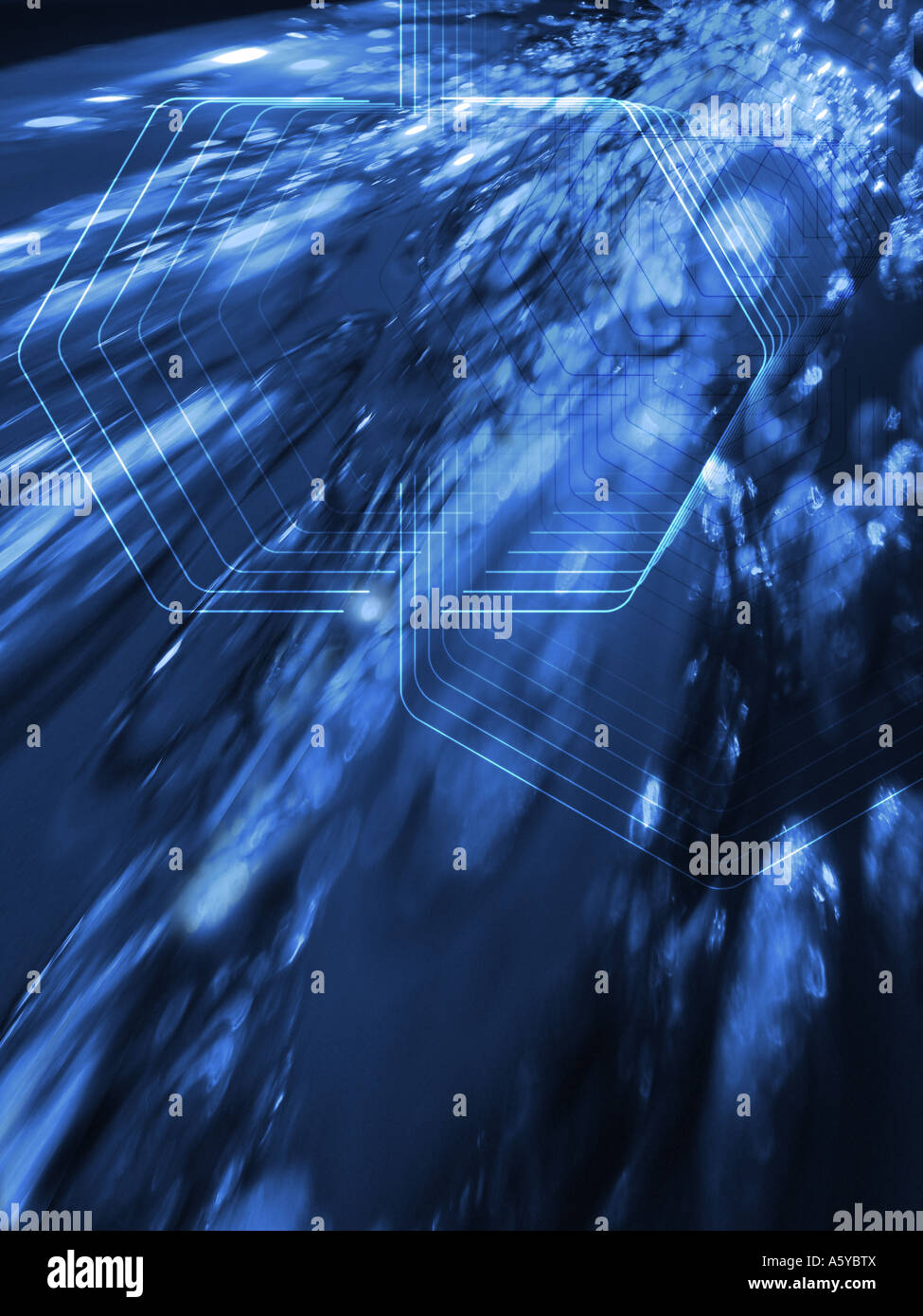 Blue light beams and light effect Stock Photo - Alamy