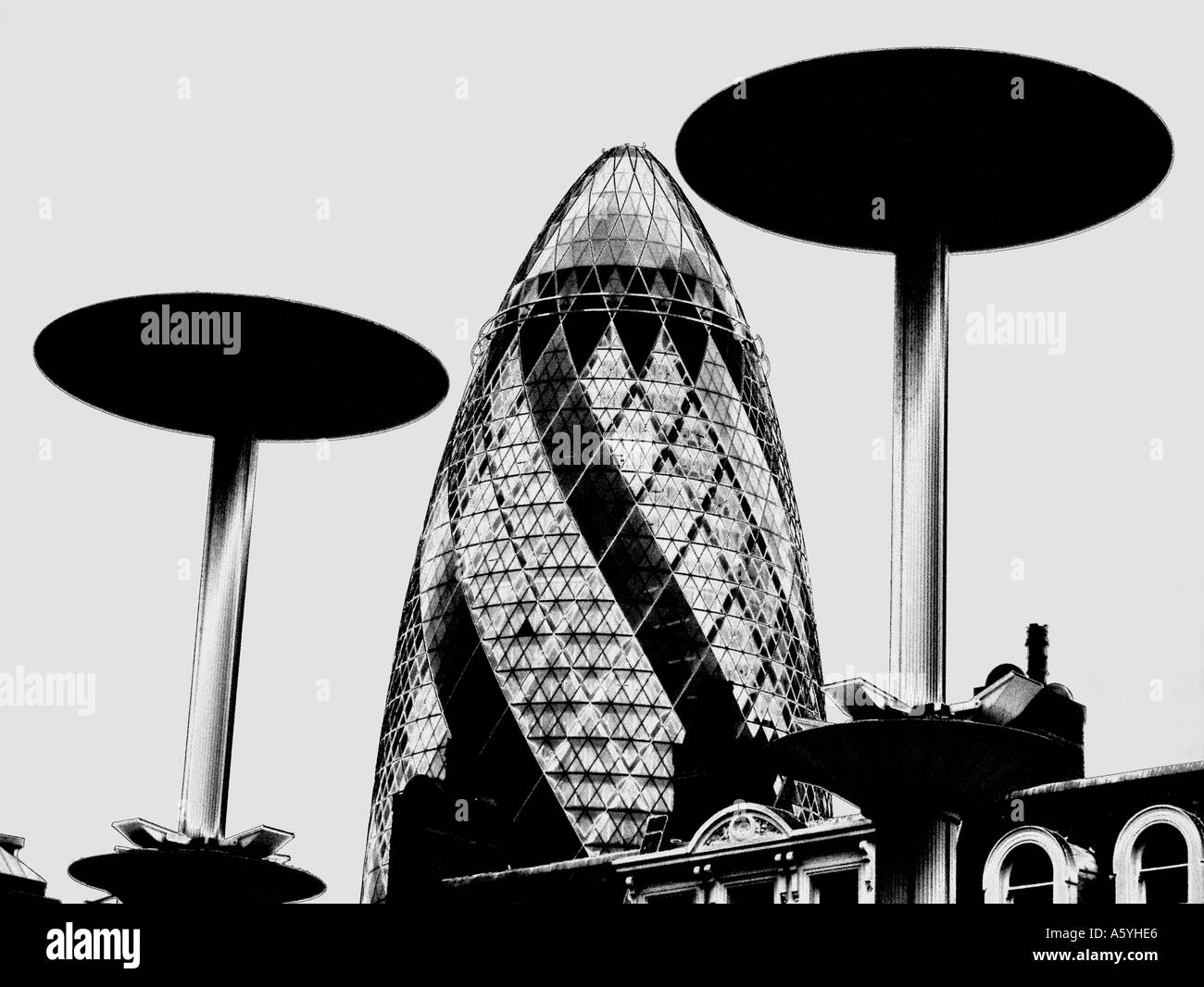 Swiss Re 30 St Mary Axe The Gherkin Stock Photo