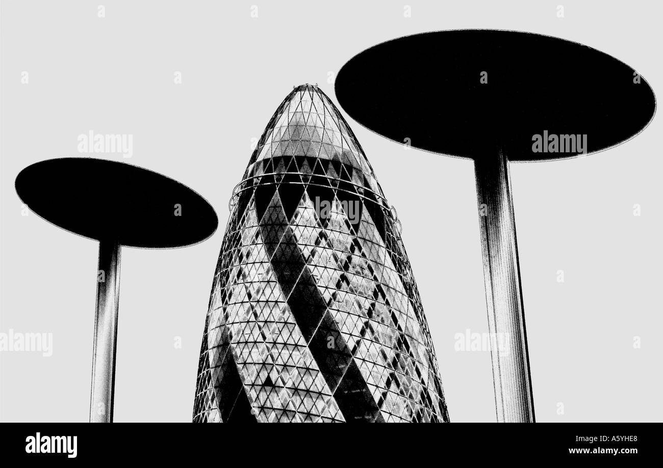 Swiss Re 30 St Mary Axe The Gherkin Stock Photo