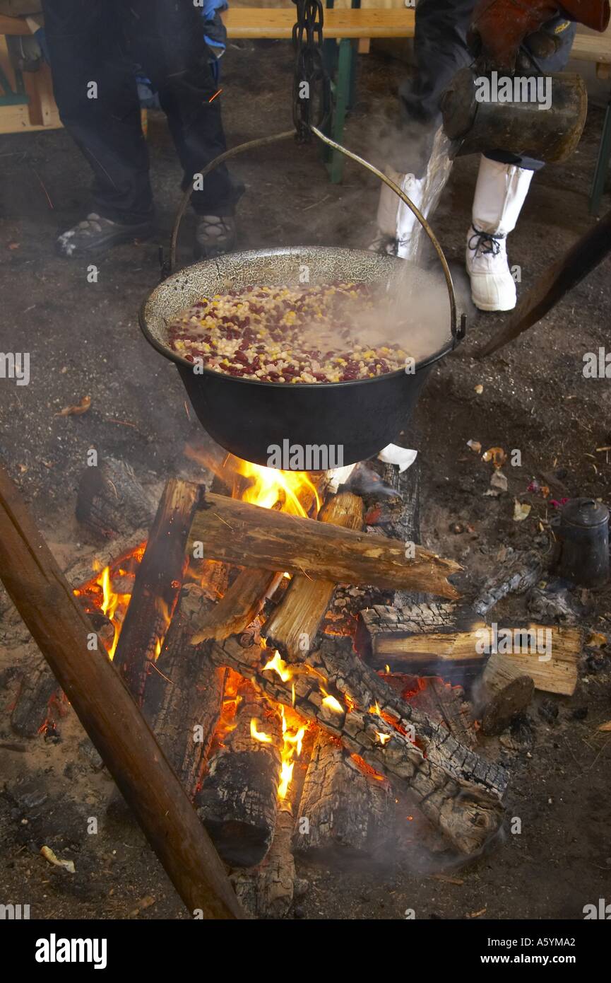 cooking in tipi tent Stock Photo Alamy