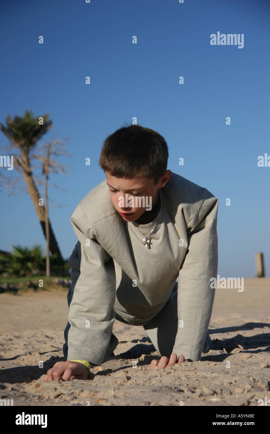 handicapped child on beach Stock Photo Alamy