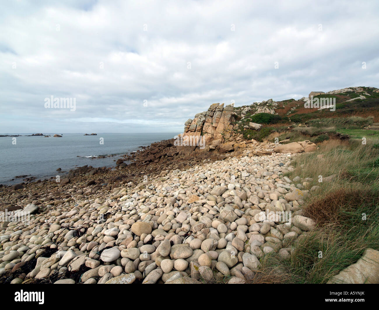 landscape at the coast at Pointe de Primel in Finistere Brittany France Stock Photo
