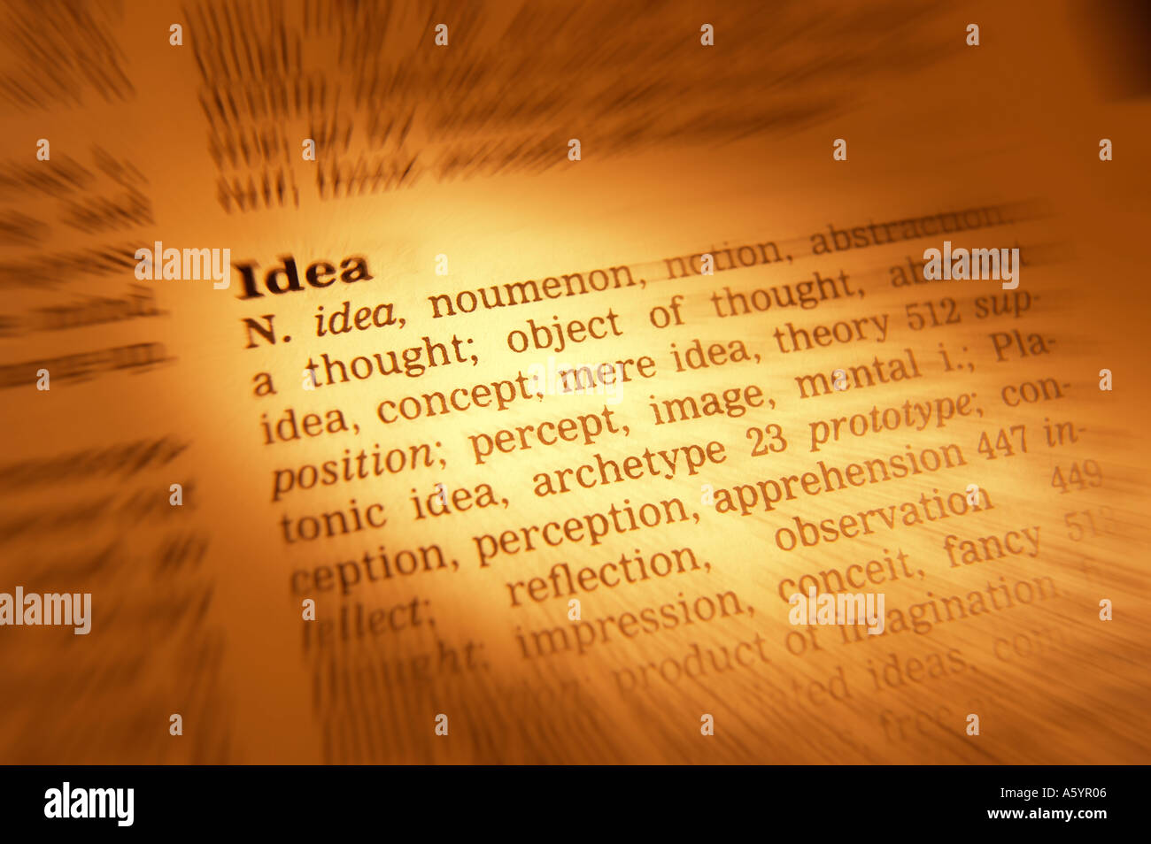 Thesaurus page showing definition word hires stock photography and