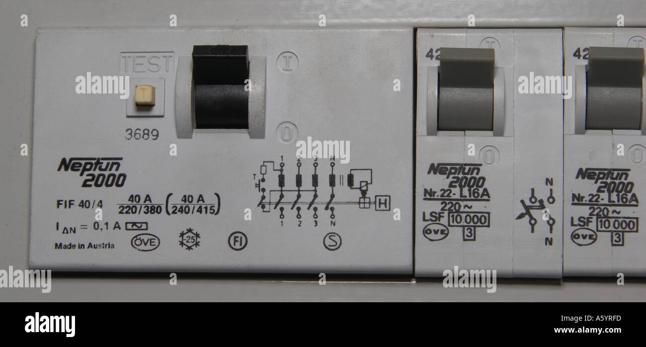 fuses and earth leakage circuit breaker Stock Photo Alamy