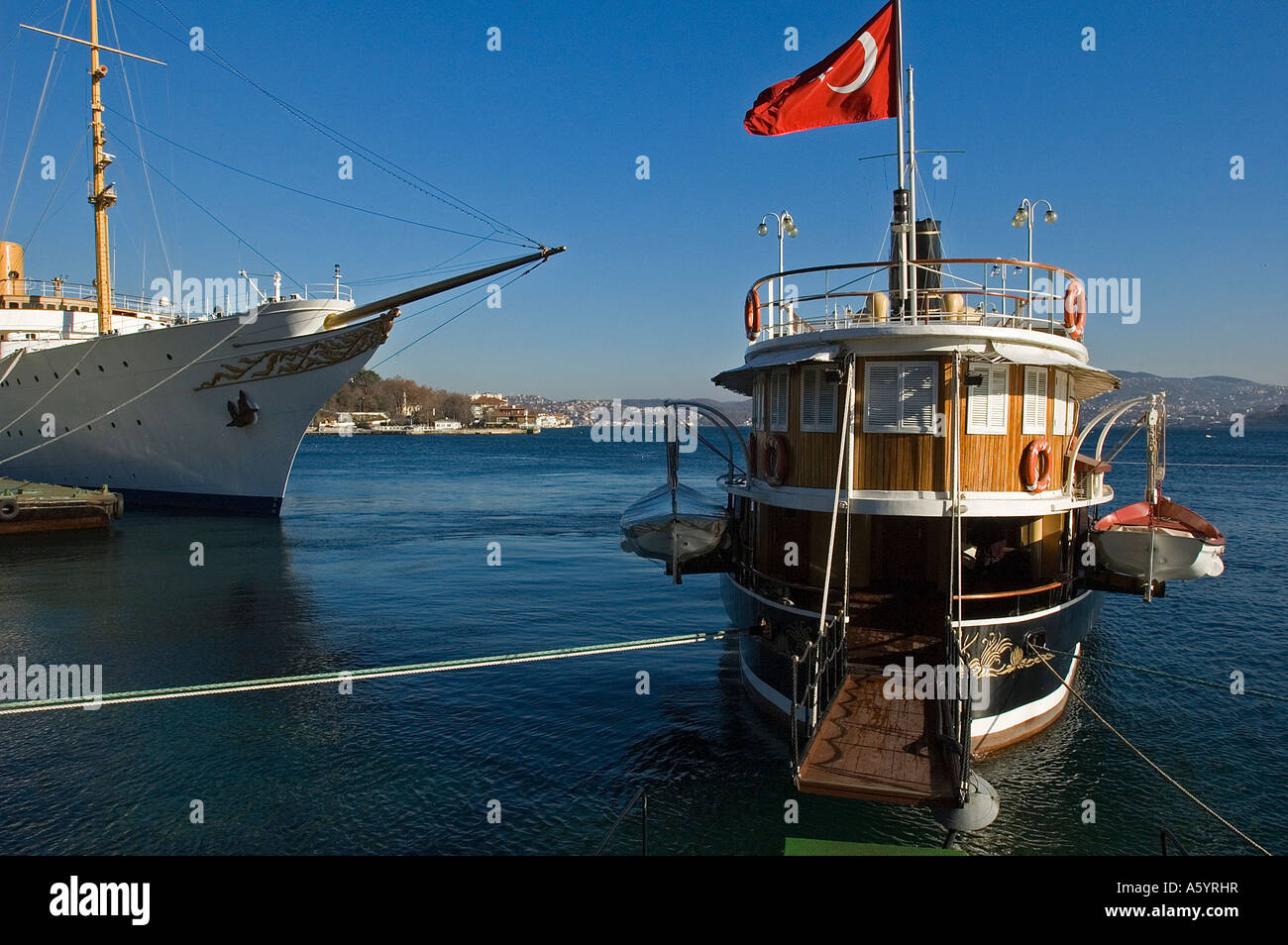 Halas and Ataturk s yacht Savarona in Bosphorus Istanbul Stock Photo