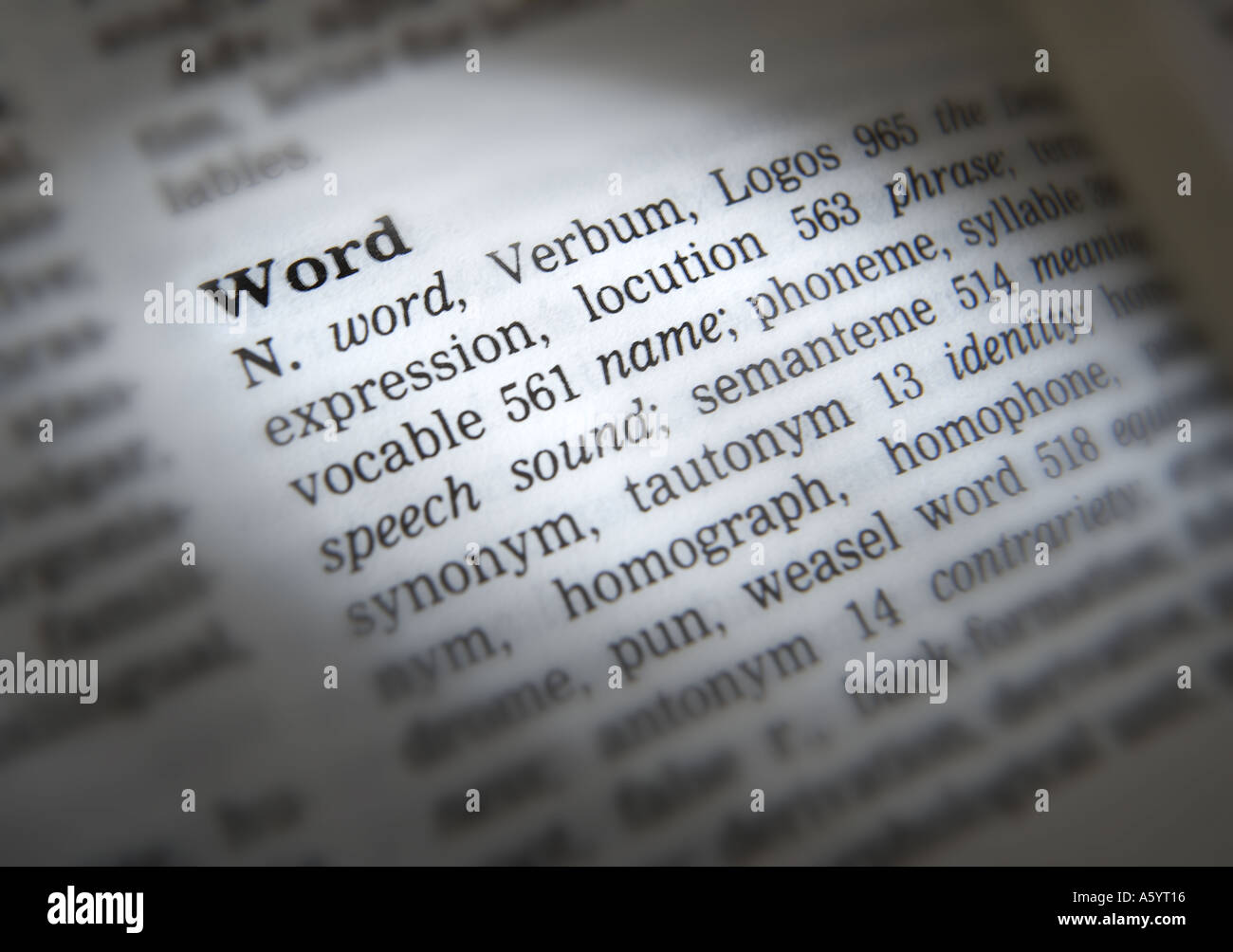 Thesaurus page definition word hires stock photography and images Alamy